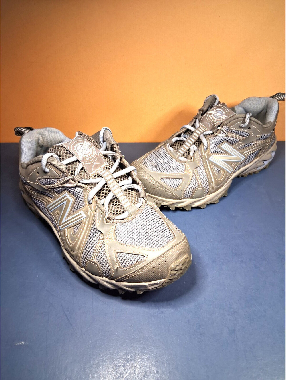 New Balance 573 V2 Women's 7D (Wide) Gray & Blue Trail All Terrain Running Shoes